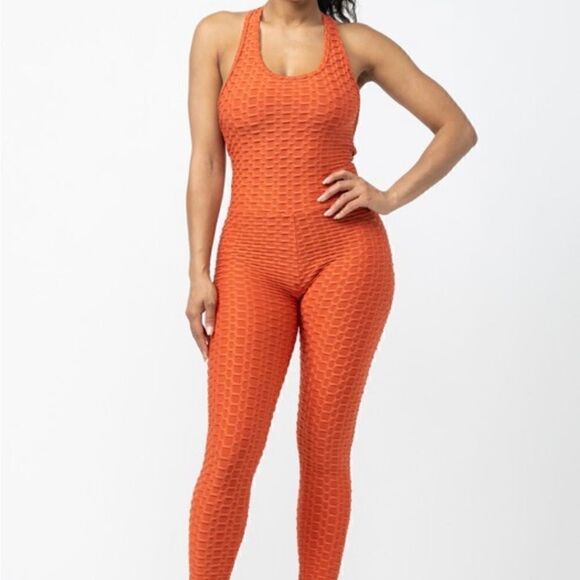 Orange Honeycomb Jumpsuit - Picture 5 of 10